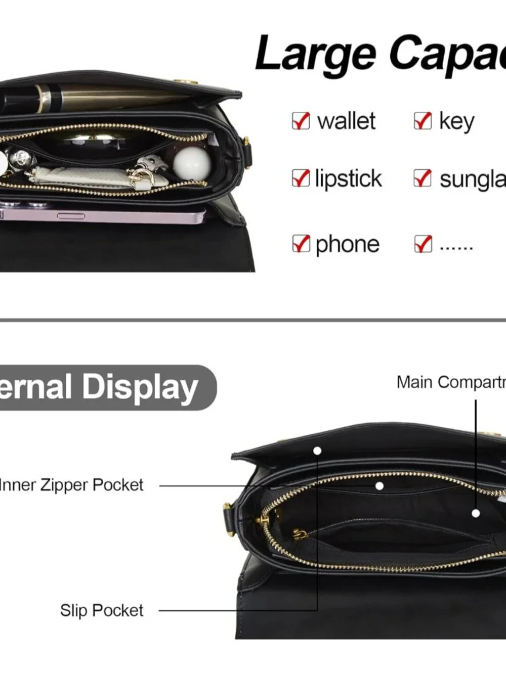 Women's Small Classy Crossbody Purse Top Handle Handbags Leather Satchel Bags fo - Picture 4 of 7